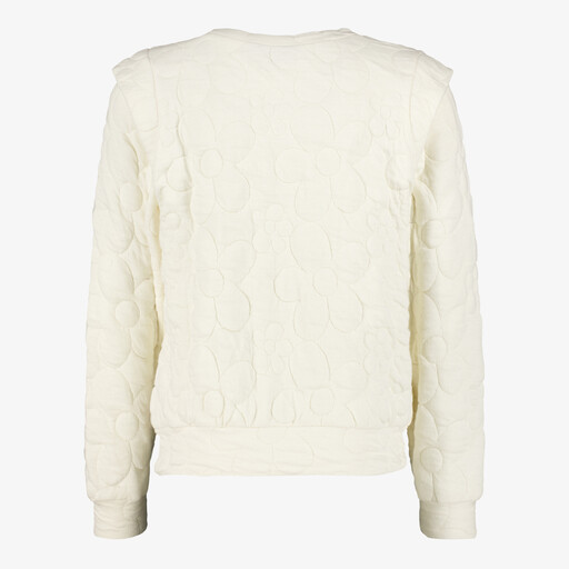 Meisjes sweater met bloemenpatroon beige
