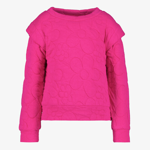 Meisjes sweater met bloemenpatroon roze