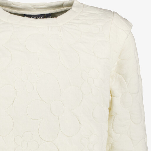 Meisjes sweater met bloemenpatroon beige