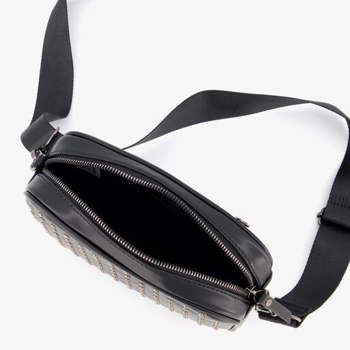 Dames schoudertas met studs zwart