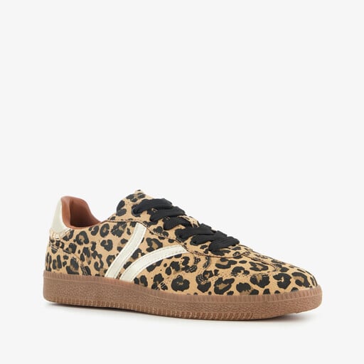 Bruine dames sneakers met luipaardprint