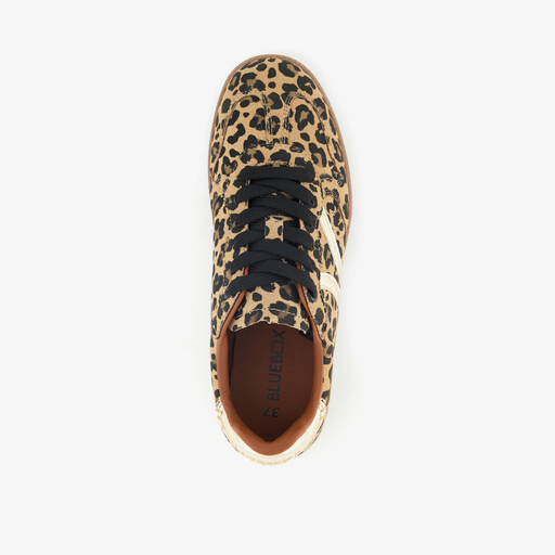 Bruine dames sneakers met luipaardprint
