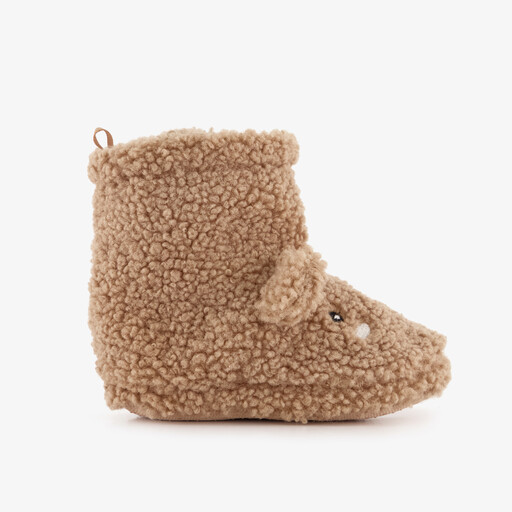 Beertjes pantoffels met antislipzool bruin