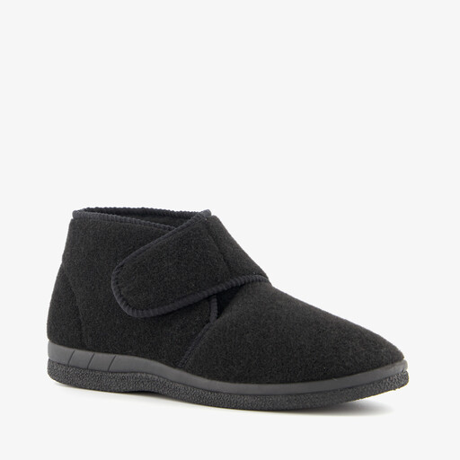 Heren pantoffels met klittenband zwart