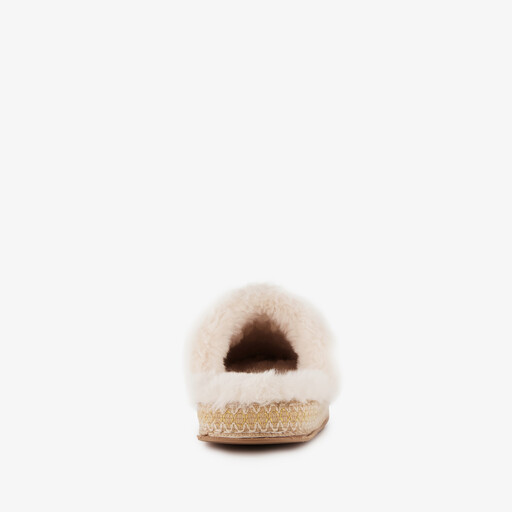 Gevoerde dames instap pantoffels beige