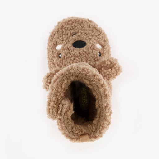 Beertjes pantoffels met antislipzool bruin