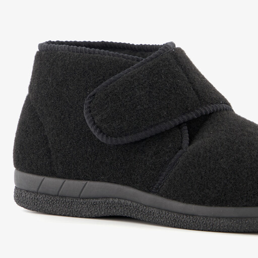 Heren pantoffels met klittenband zwart