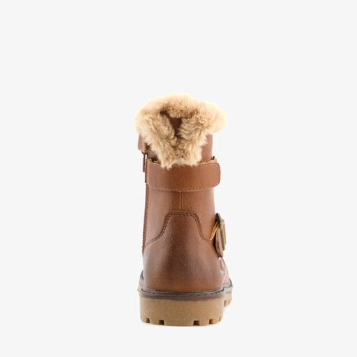 Gevoerde meisjes biker boots cognac bruin