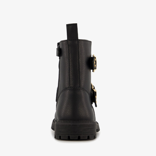 Meisjes biker boots met studs zwart