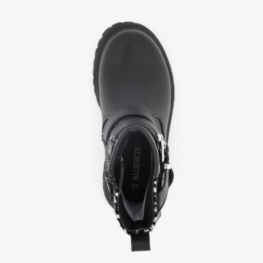 Meisjes biker boots met stippen zwart