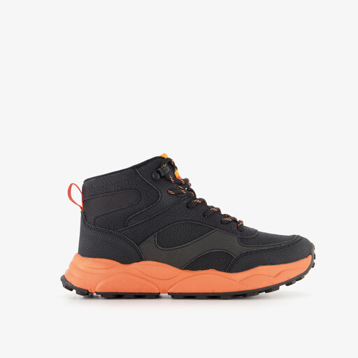 Hoge jongens sneakers zwart oranje