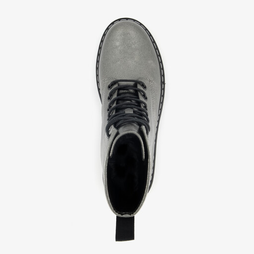 Dames veterboots grijs