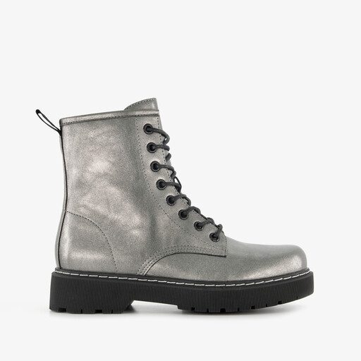 Dames veterboots grijs