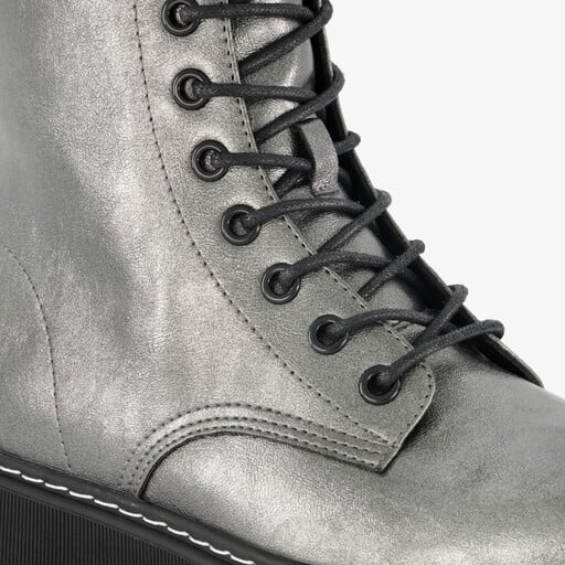 Dames veterboots grijs