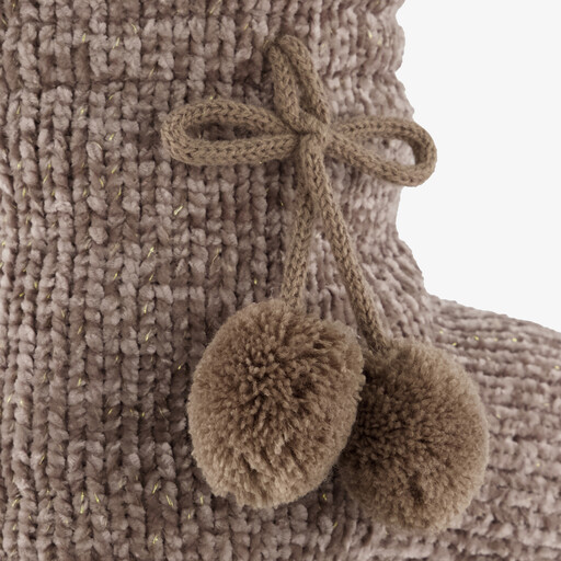 Gevoerde hoge dames sloffen taupe