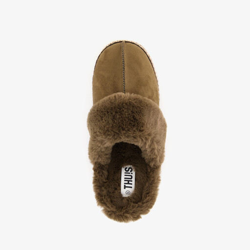 Gevoerde dames instap pantoffels groen