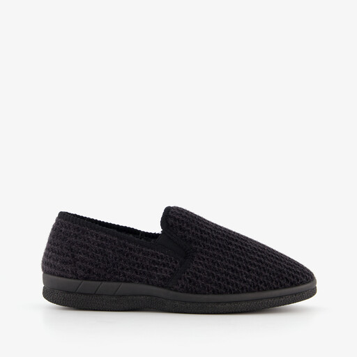 Heren pantoffels met teddy voering grijs