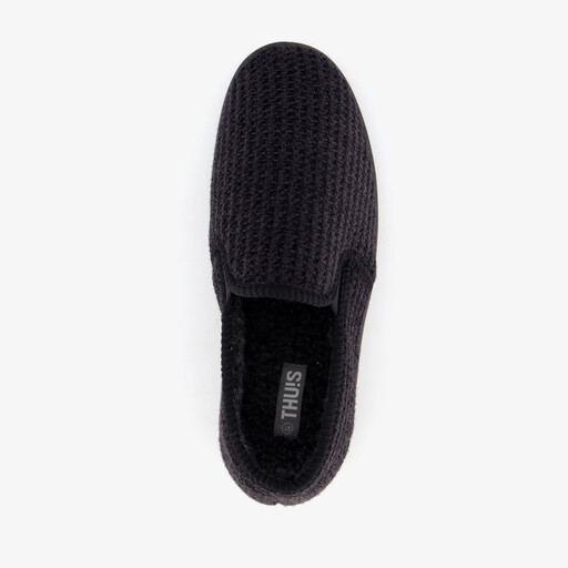 Heren pantoffels met teddy voering grijs