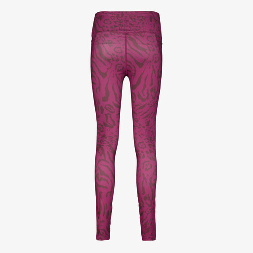 Dames sportlegging met panterprint paars