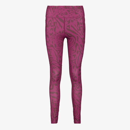 Dames sportlegging met panterprint paars