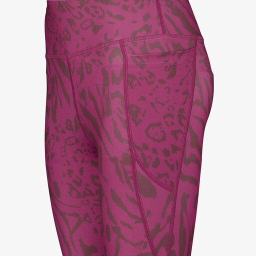 Dames sportlegging met panterprint paars