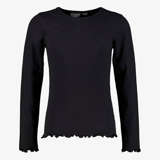 Meisjes shirt met lange mouwen zwart