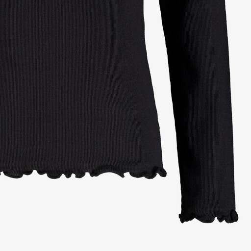 Meisjes shirt met lange mouwen zwart