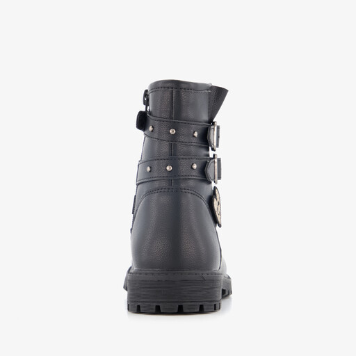 Meisjes biker boots met hartje zwart