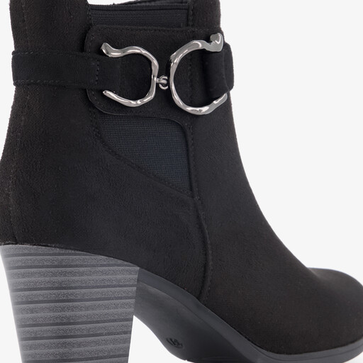 Dames enkellaarsjes met hak zwart