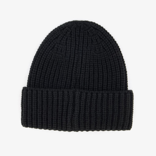 Gebreide kinder muts met smiley zwart