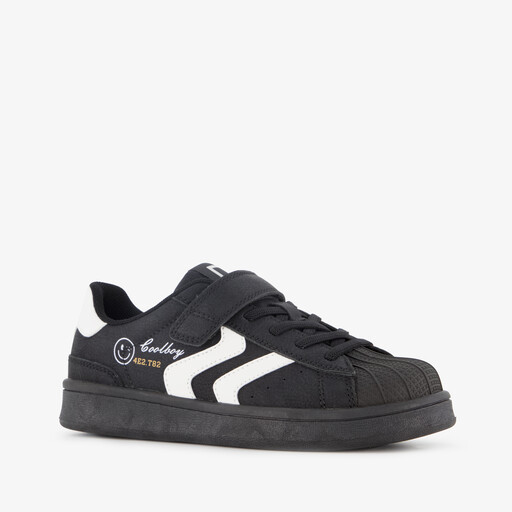 Jongens sneakers met smileys zwart wit
