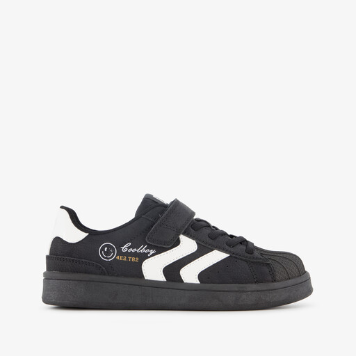 Jongens sneakers met smileys zwart wit
