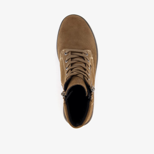 Suède dames veterboots bruin