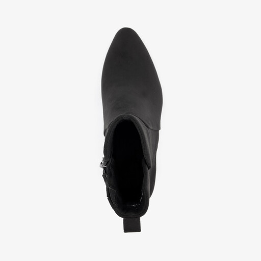 Dames enkellaarsjes met hak zwart