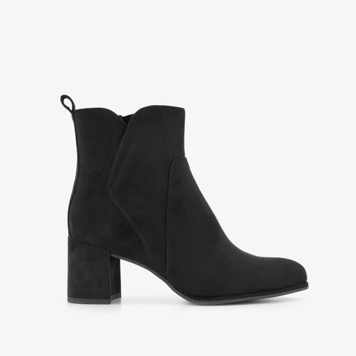 Dames enkellaarsjes met hak zwart