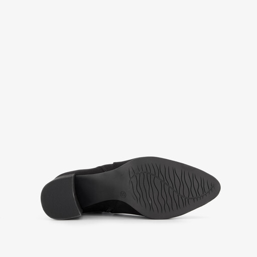 Dames enkellaarsjes met hak zwart