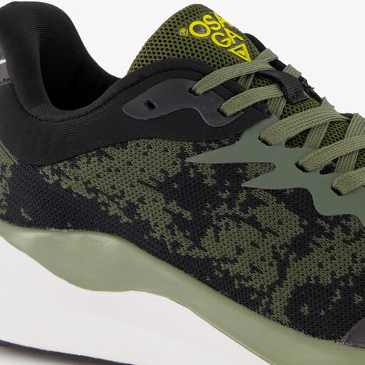 Heren hardloopschoenen zwart groen