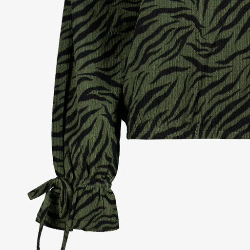 Dames blouse met zebraprint groen