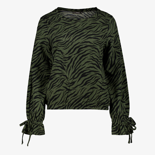 Dames blouse met zebraprint groen