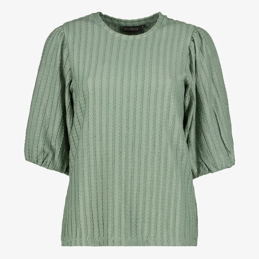 Dames top met driekwart mouwen groen