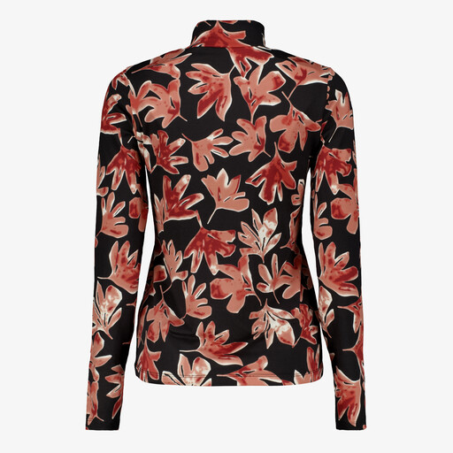 Dames top met lange mouwen en bladerenprint