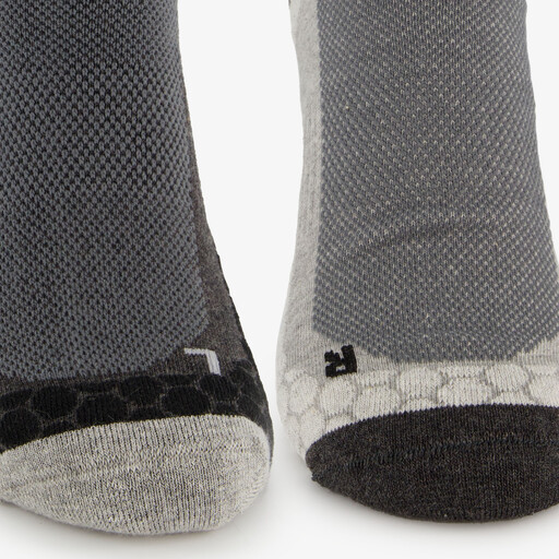 Angro 2-pack dames heren wandelsokken grijs