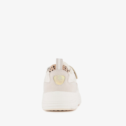 Meisjes sneakers met panterprint details beige