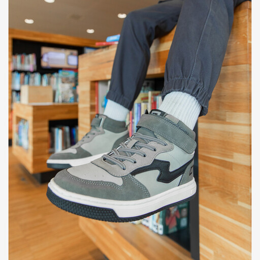 Hoge jongens sneakers grijs