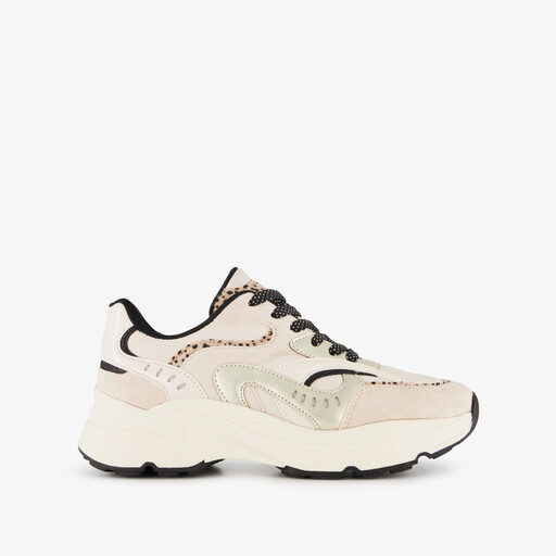 Dames dad sneakers beige