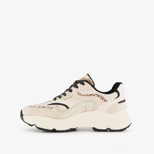 Dames dad sneakers beige
