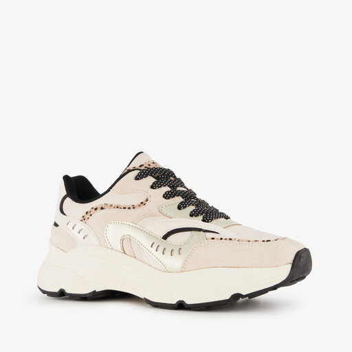 Dames dad sneakers beige
