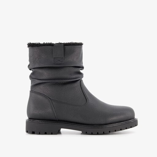 Gevoerde dames enkellaarsjes zwart