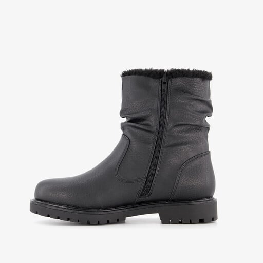 Gevoerde dames enkellaarsjes zwart