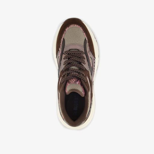 Dames dad sneakers bordeauxrood bruin
